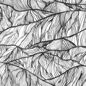 Den eleganta tapeten Flow föreställer en stiliserad bergskedja i gråsvart akvarell för ett slående uttryck som skapar spännande textur. En mycket mångsidig tapet som ger en sofistikerad känsla i alla utrymmen